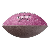 Elegant roze glitter monogram naam football (Gedraaid 90)