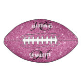 Elegant roze glitter monogram naam football (Voorkant)