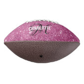 Elegant roze glitter monogram naam football (Gedraaid 270)