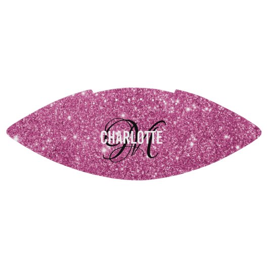Elegant roze glitter monogram naam football (Paneel)