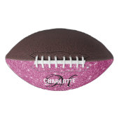 Elegant roze glitter monogram naam football (Voorkant)