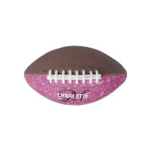 Elegant roze glitter monogram naam football (Voorkant)