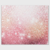 Elegant roze glitter-ontwerp cadeaupapier (Vlak)