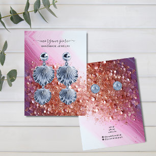 Elegant Roze Glitter Oorbellen Sieraden Display Ka Visitekaartje