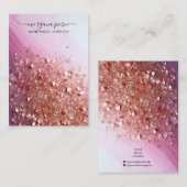 Elegant Roze Glitter Oorbellen Sieraden Display Ka Visitekaartje (Voorkant / Achterkant)