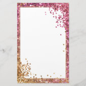Elegant roze glitter-papier, 5,5 x 8,5 inch briefpapier (Achterkant)