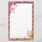 Elegant roze glitter-papier, 5,5 x 8,5 inch briefpapier (Voorkant)