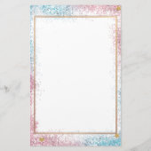 Elegant roze glitter-papier, 5,5 x 8,5 inch briefpapier (Achterkant)