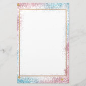Elegant roze glitter-papier, 5,5 x 8,5 inch briefpapier (Voorkant)