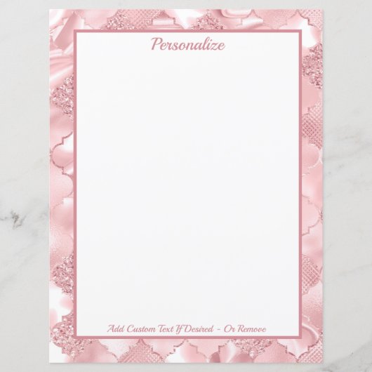 Elegant Roze Glitter Patroon Gepersonaliseerd (Voorkant)