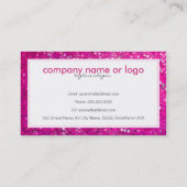 Elegant Roze Glitter Schoonheidsspecialiste Visite Visitekaartje (Achterkant)