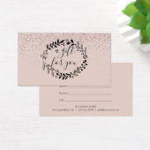 Elegant Roze Glitter Slinger Certeficat Visitekaartje (Bureau)