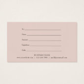 Elegant Roze Glitter Slinger Certeficat Visitekaartje (Achterkant)