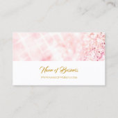 Elegant Roze Glitter Sparkle Bokeh Goud Script Visitekaartje (Voorkant)