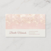 Elegant Roze Glitter Sparkle Professioneel Script Visitekaartje (Voorkant)