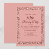 Elegant roze glitter Sparkle Women 30th Birthday Kaart (Voorkant / Achterkant)