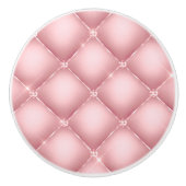 Elegant Roze Glitter Tuft Patroon Keramische Knop (Voorkant)