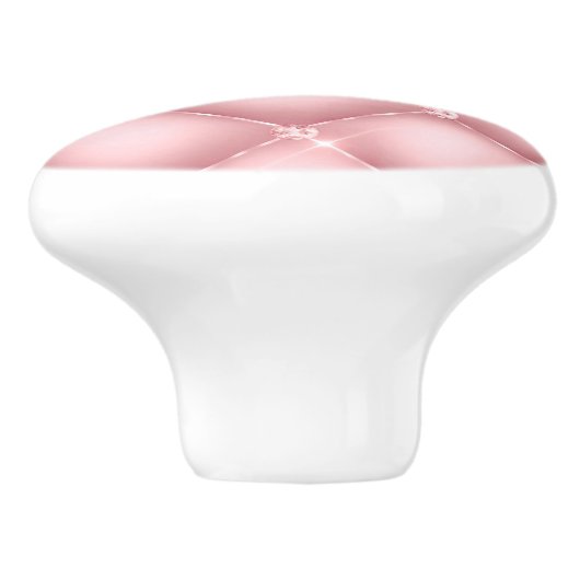 Elegant Roze Glitter Tuft Patroon Keramische Knop (Zijkant)