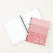 Elegant roze glitter-zakboek met naam notitieboek (Binnen)