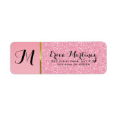 Elegant roze glitterpatroon etiket (Voorkant)
