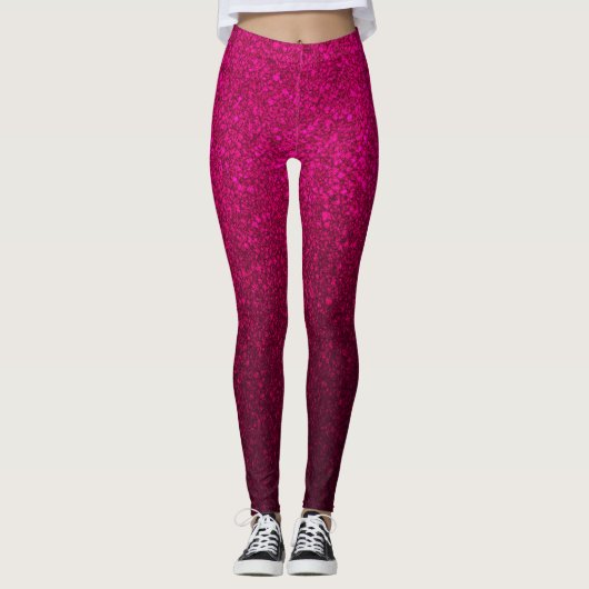 Elegant roze glitterpatroon leggings (Voorkant)