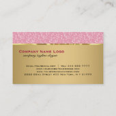 Elegant roze glitterpatroon met gouden accenten visitekaartje (Achterkant)