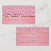 Elegant roze glitterpatroon visitekaartje (Voorkant / Achterkant)