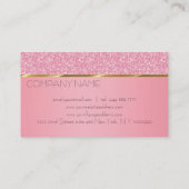 Elegant roze glitterpatroon visitekaartje (Achterkant)
