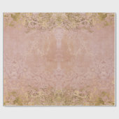 Elegant  Roze Gold Foil Damask-decoupage Cadeaupapier (Vlak)