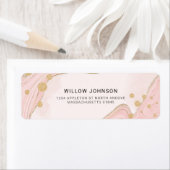 Elegant Roze Gold Glitter Marble Agate Addres Etiket (Insitu)
