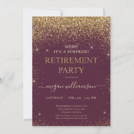 Elegant roze Gold Glitter Retirement Party Kaart