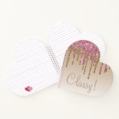 Elegant roze Gold Glitter Script Classy Glam Ombré Notitieboek (Binnen)