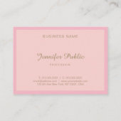 Elegant roze Gold Hand Script Graceful Sjabloon Visitekaartje (Achterkant)
