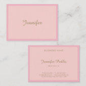 Elegant roze Gold Hand Script Graceful Sjabloon Visitekaartje (Voorkant / Achterkant)