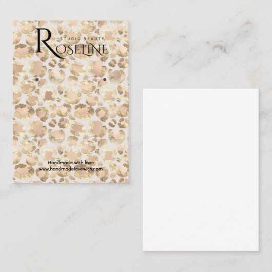 Elegant roze Gold leopard Print Display Kaart Visitekaartje (Voorkant / Achterkant)