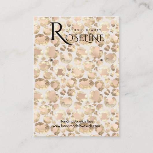 Elegant roze Gold leopard Print Display Kaart Visitekaartje (Voorkant)