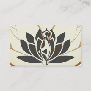 Elegant roze & Gold Lotus Flower Logo Yoga Visitekaartje