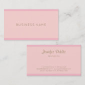 Elegant roze Gold Modern Handschrift Name Plain Visitekaartje (Voorkant / Achterkant)