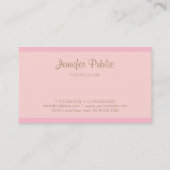 Elegant roze Gold Modern Handschrift Name Plain Visitekaartje (Achterkant)