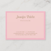 Elegant roze Gold Moderne professionele Sjabloon Visitekaartje (Achterkant)