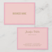 Elegant roze Gold Moderne professionele Sjabloon Visitekaartje (Voorkant / Achterkant)