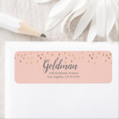 Elegant Roze & Gold Raindrops Bat Mitzvah Etiket (Insitu)