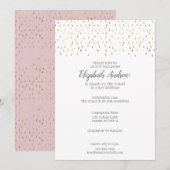 Elegant Roze & Gold Raindrops Bat Mitzvah Kaart (Voorkant / Achterkant)