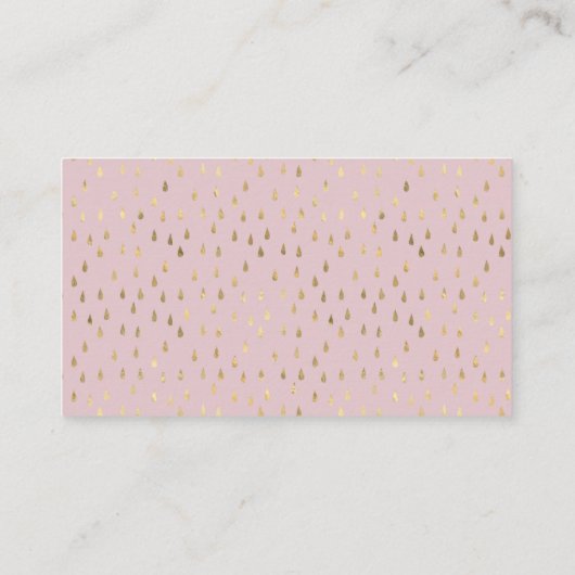 Elegant Roze & Gold Raindrops Book voor Baby Informatiekaartje (Achterkant)