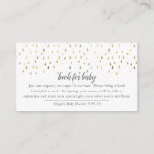 Elegant Roze & Gold Raindrops Book voor Baby Informatiekaartje (Voorkant)