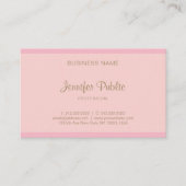 Elegant roze Gold Script Modern Trendy Sjabloon Visitekaartje (Voorkant)