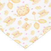 Elegant Roze & Gold Waterverf Tea Party Korte Tafelloper (Hoek)