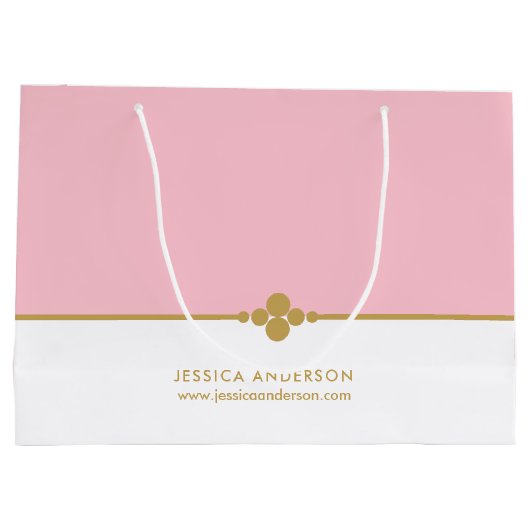 Elegant roze goud aangepast  groot cadeauzakje (Achterkant)