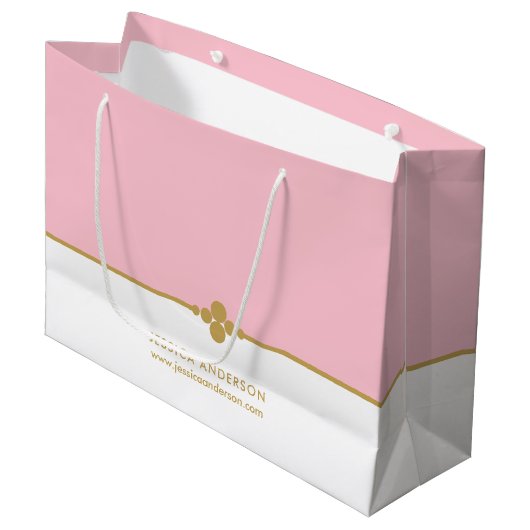 Elegant roze goud aangepast groot cadeauzakje (Voorkant Gekanteld)