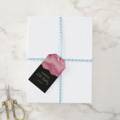 Elegant Roze Goud Abstract Marmer Design Cadeaulabel (Met Touw)